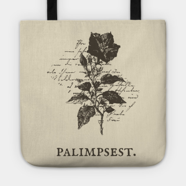 Palimpsest Layered History Botanical Illustration Tote by TuncGK