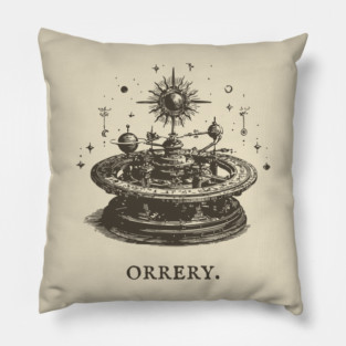 Vintage Orrery Mechanical Model of the Solar System Pillow