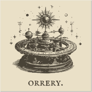 Vintage Orrery Mechanical Model of the Solar System Posters and Art