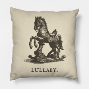 Antique Rocking Horse Lullaby Illustration Pillow