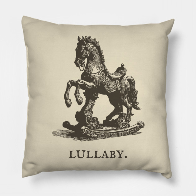 Antique Rocking Horse Lullaby Illustration Pillow by TuncGK