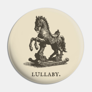 Antique Rocking Horse Lullaby Illustration Pin