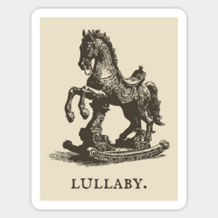 Antique Rocking Horse Lullaby Illustration Sticker
