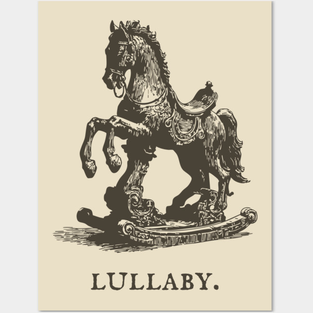 Antique Rocking Horse Lullaby Illustration Wall Art by TuncGK