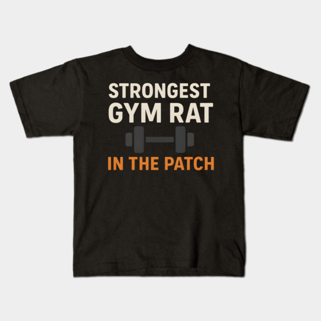 Strongest Gym Rat in the Patch Funny Fitness Halloween Graphic Kids T-Shirt by MakerMind8.2