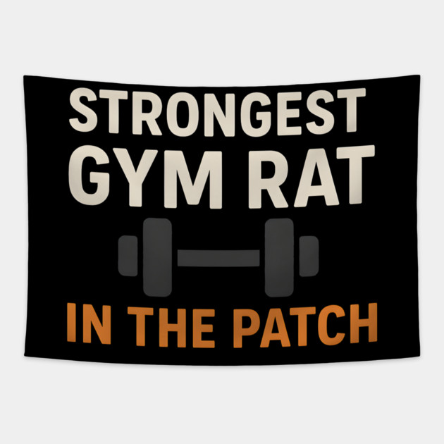 Strongest Gym Rat in the Patch Funny Fitness Halloween Graphic Tapestry by MakerMind8.2