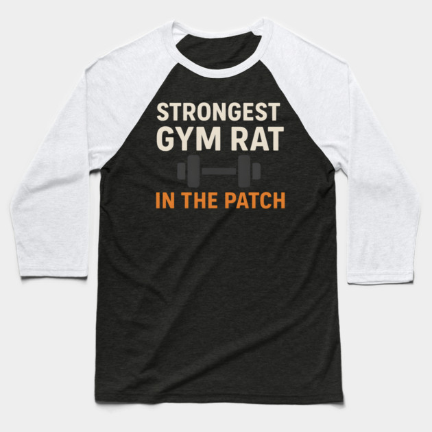 Strongest Gym Rat in the Patch Funny Fitness Halloween Graphic Baseball T-Shirt by MakerMind8.2