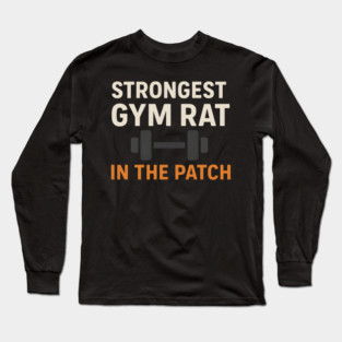Strongest Gym Rat in the Patch Funny Fitness Halloween Graphic Long Sleeve T-Shirt