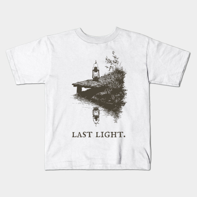 Last Light Lantern on a Dock Illustration Kids T-Shirt by TuncGK
