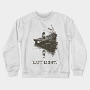 Last Light Lantern on a Dock Illustration Crewneck Sweatshirt
