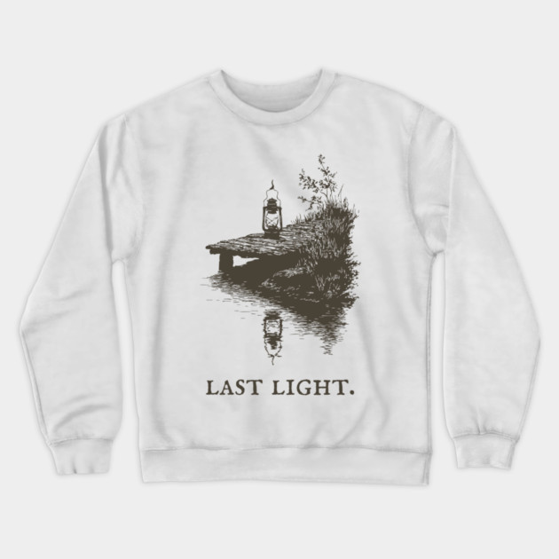 Last Light Lantern on a Dock Illustration Crewneck Sweatshirt by TuncGK