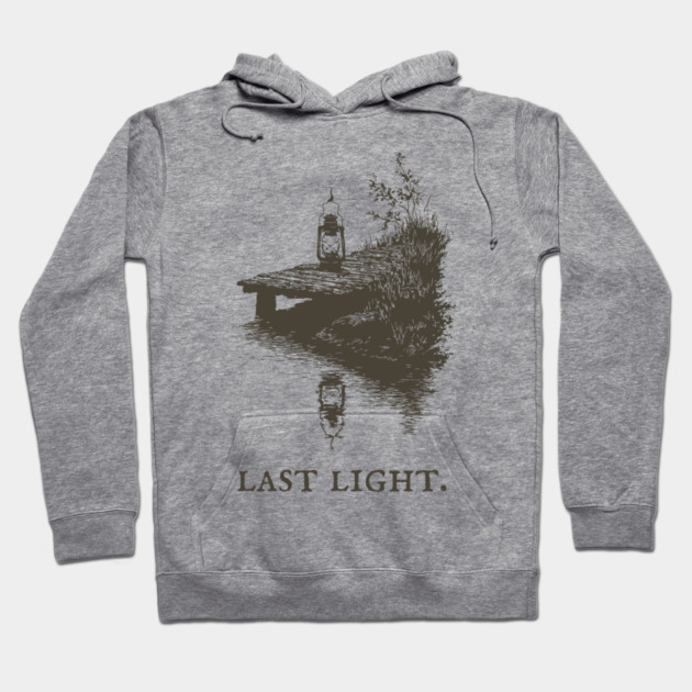 Last Light Lantern on a Dock Illustration Hoodie by TuncGK