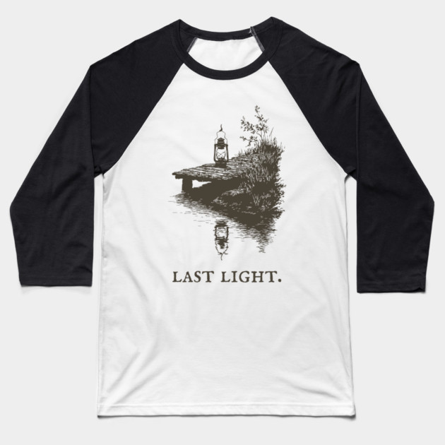 Last Light Lantern on a Dock Illustration Baseball T-Shirt by TuncGK