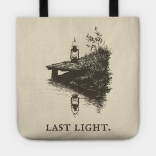 Last Light Lantern on a Dock Illustration Tote