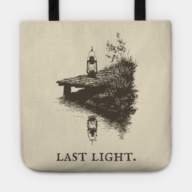 Last Light Lantern on a Dock Illustration Tote by TuncGK