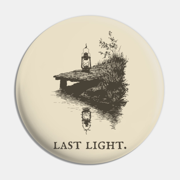 Last Light Lantern on a Dock Illustration Pin by TuncGK