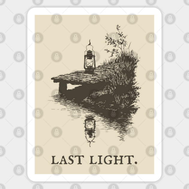 Last Light Lantern on a Dock Illustration Sticker by TuncGK
