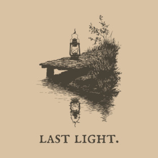 Last Light Lantern on a Dock Illustration T-Shirt