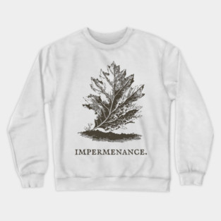 Impermanence Decaying Leaf Illustration Crewneck Sweatshirt