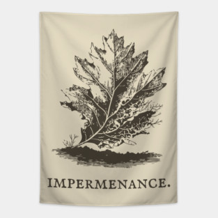 Impermanence Decaying Leaf Illustration Tapestry