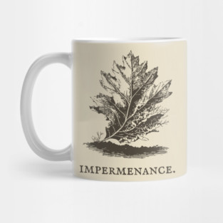 Impermanence Decaying Leaf Illustration Mug