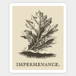 Impermanence Decaying Leaf Illustration Sticker