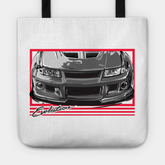 Mitsubishi Lancer evolution Rally JDM Car Tote by monsalveautos