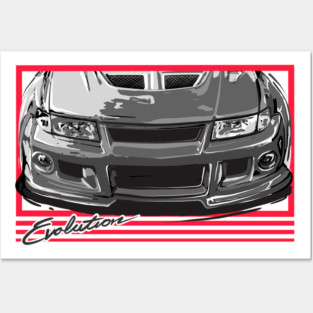 Mitsubishi Lancer evolution Rally JDM Car Posters and Art