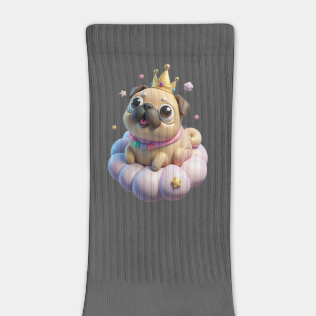Adorable Fat Pug Queen - Kawaii Puppy & Crown Design by IamActiveDog