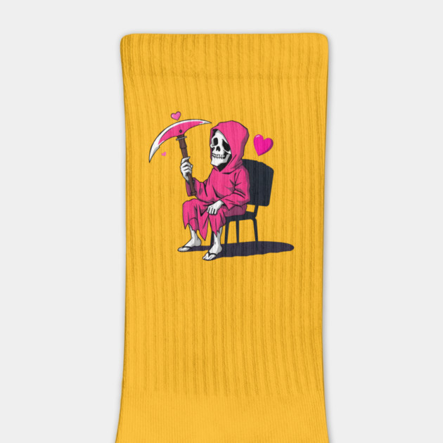 Pink Grim Reaper Sitting in a Chair by MCALTees