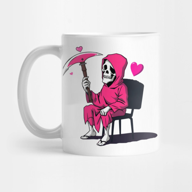 Pink Grim Reaper Sitting in a Chair by MCALTees