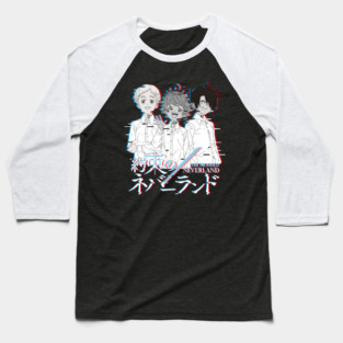 Promised Neverland - Glitch Art Baseball T-Shirt