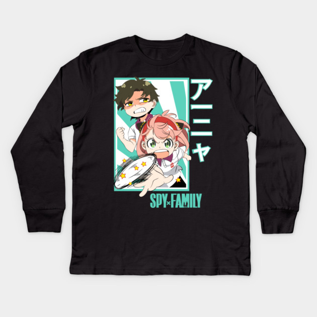 Anya with Damian – Spy x Family Kids Long Sleeve T-Shirt by Otaku Vibes