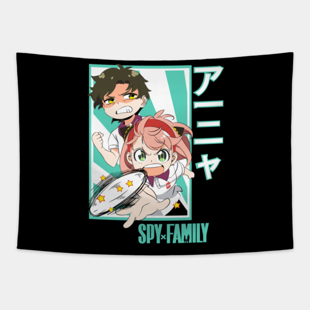 Anya with Damian – Spy x Family Tapestry by Otaku Vibes