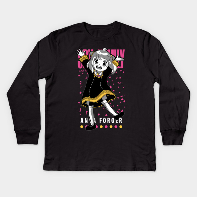 Anya Forger with Big Smile – Spy x Family Kids Long Sleeve T-Shirt by Otaku Vibes