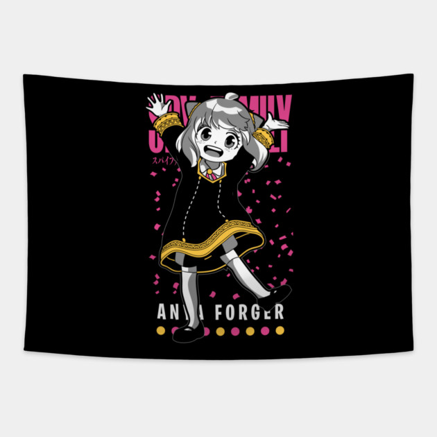 Anya Forger with Big Smile – Spy x Family Tapestry by Otaku Vibes