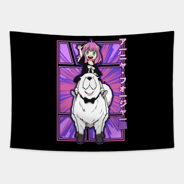 Anya and Bond Waku Waku – Spy x Family Tapestry by Otaku Vibes