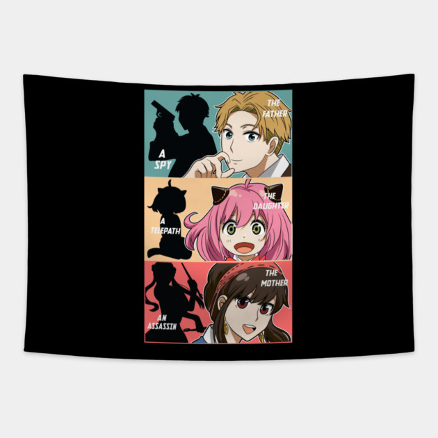 Forger Family Together – Spy x Family Tapestry by Otaku Vibes