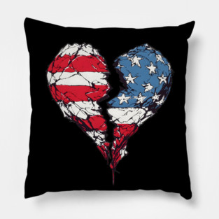 America: Broken American Heart Pillow