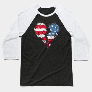 America: Broken American Heart Baseball T-Shirt