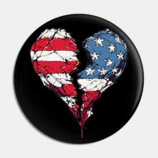 America: Broken American Heart Pin
