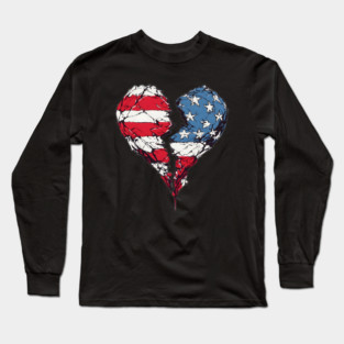 America: Broken American Heart Long Sleeve T-Shirt