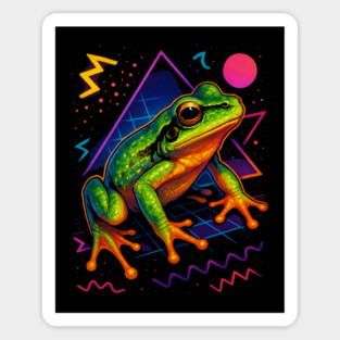 Retro Neon Sierran Tree Frog Magnet