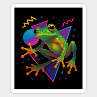 Retro Neon Glass Tree Frog Magnet