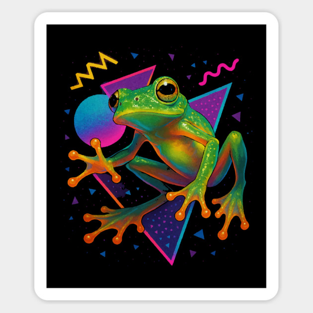 Retro Neon Glass Tree Frog Magnet by Reptiq's Store