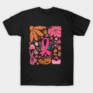 Breast Cancer Awareness, Boho Floral Breast Cancer T-Shirt