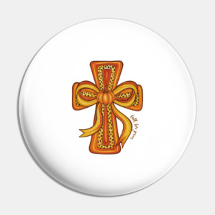 Cross with Bow Christian Faith Graphic Pin