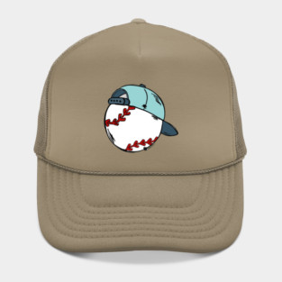 Baseball Cap on Ball Illustration Hat