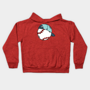 Baseball Cap on Ball Illustration Kids Hoodie