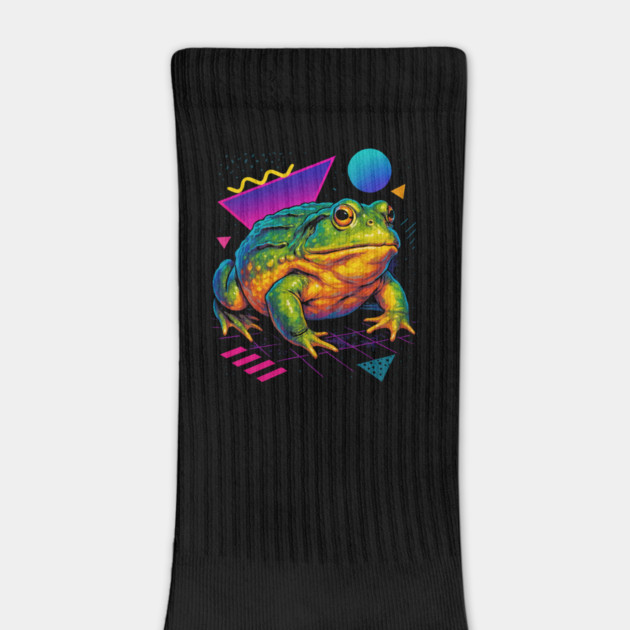 Retro Neon Pixie Frog - Vibrant Terrestrial Amphibian Design by Reptiq's Store